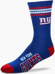For Bare Feet Apparel NFL LARGE 4 STRIPE DEUCE SOCK - NY Giants