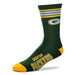 For Bare Feet Apparel NFL LARGE 4 STRIPE DEUCE SOCK - PACKERS