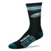 For Bare Feet Apparel NFL LARGE 4 STRIPE DEUCE SOCK - Philadelphia Eagles