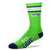 For Bare Feet Apparel NFL LARGE 4 STRIPE DEUCE SOCK - SEAHAWKS