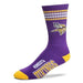 For Bare Feet Apparel NFL LARGE 4 STRIPE DEUCE SOCK - VIKINGS