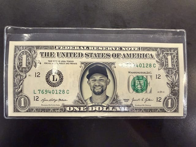 Fusion Media Novelty MLB FAMOUS FACES DOLLAR BILLS - LEWIS