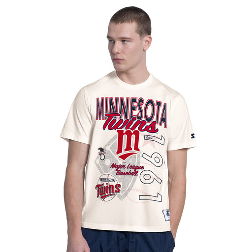 G-III Apparel MLB Minnesota Twins Big M Cooperstown Logo Cream Short Sleeve T-Shirt - Men's
