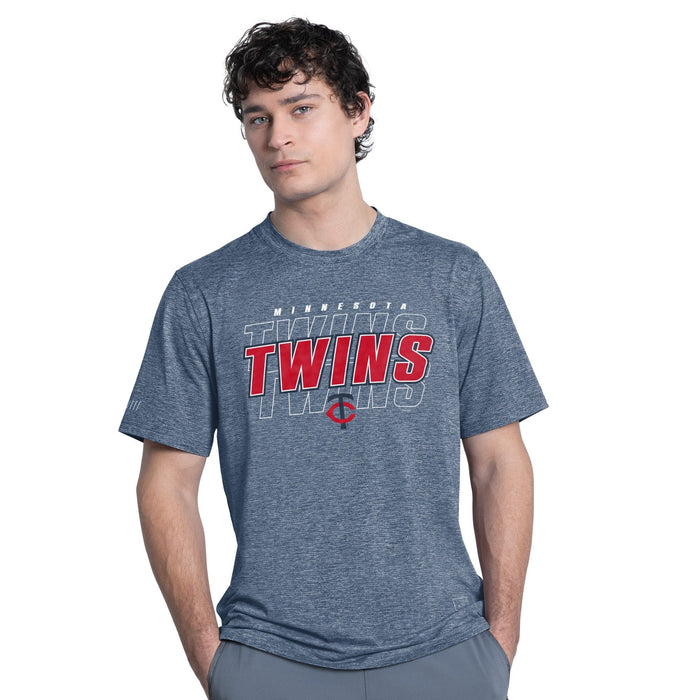 G-III Apparel MLB Minnesota Twins Triple Name & Logo Blue Short Sleeve T-Shirt - Men's