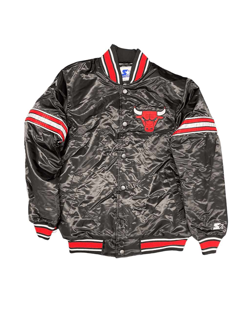 Starter Men's Chicago Bulls NBA Varsity Satin Jacket Black / L