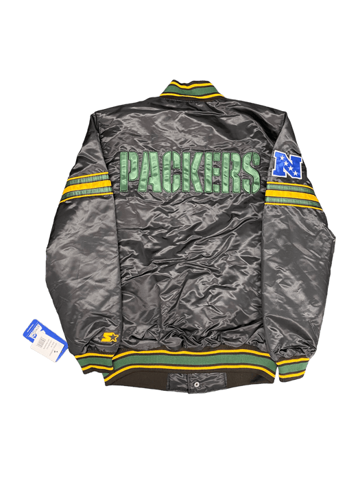 Green Bay Packers Starter Midfield Satin Full-Snap Varsity Jacket - Green