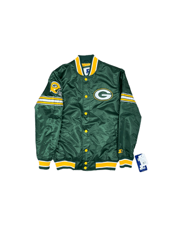 Green Bay Packers Midfield Varsity Green Satin Jacket