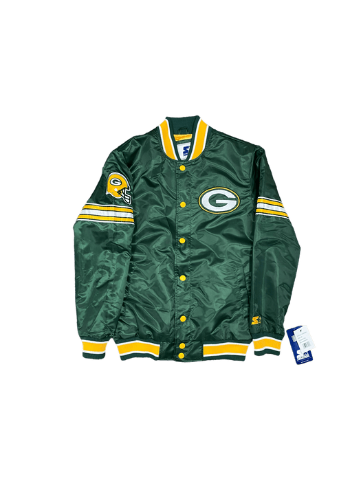 G-III Jacket Men's Green Bay Packers Starter Green Midfield Full-Snap Jacket