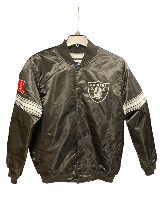 G-III Las Vegas Raiders Starter Jacket Men's Black The Pick and Roll Full-Snap Jacket, L / Black