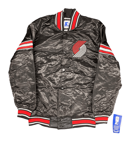 G-III Jacket Men's Portland Trailblazers Starter Black The Pick and Roll Full-Snap Jacket