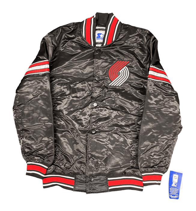 G-III Jacket Men's Portland Trailblazers Starter Black The Pick and Roll Full-Snap Jacket