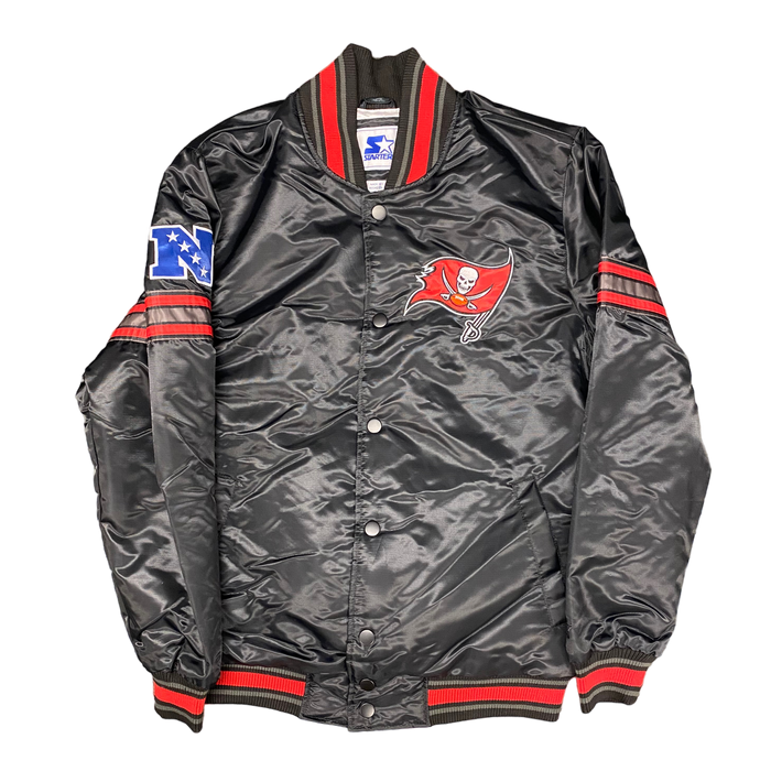 Tampa Bay Buccaneers Starter Jacket Men's Black The Pick and Roll Full-Snap Jacket, L / Black