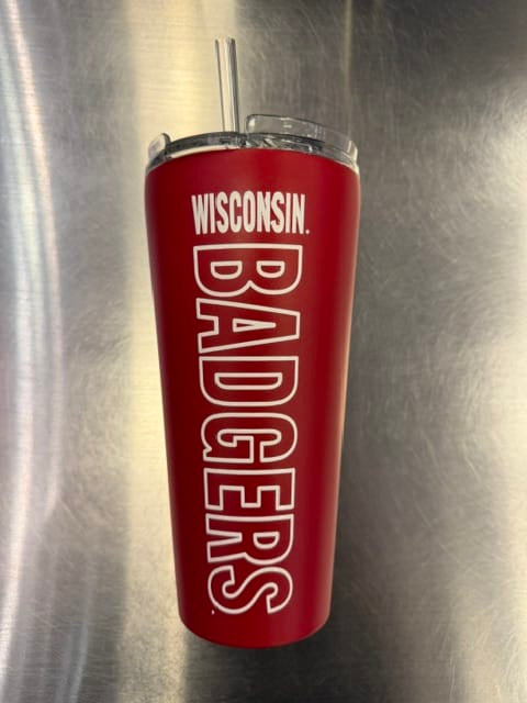Great American Products Novelty NCAA 32 OZ BIG SLIM TUMBLER - BADGERS