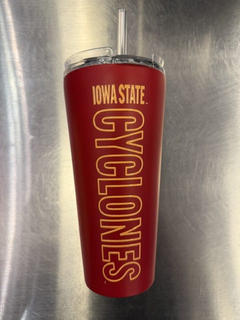 Great American Products Novelty NCAA 32 OZ BIG SLIM TUMBLER - IOWA STATE CYCLONES
