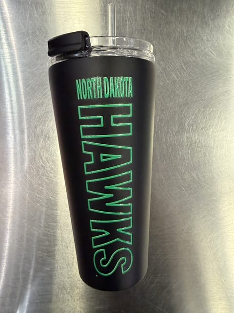 Great American Products Novelty NCAA 32 OZ BIG SLIM TUMBLER - NORTH DAKOTA FIGHTING HAWKS