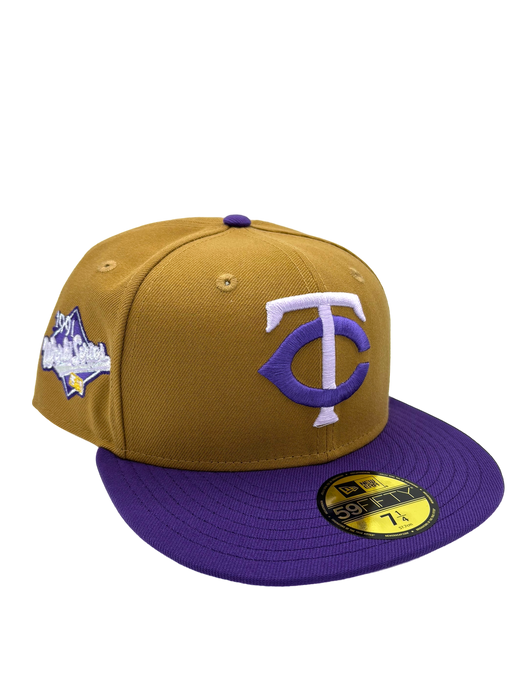 Minnesota Twins New Era Brown/Purple The Cause Custom Side Patch 59FIFTY Fitted Hat - Men's