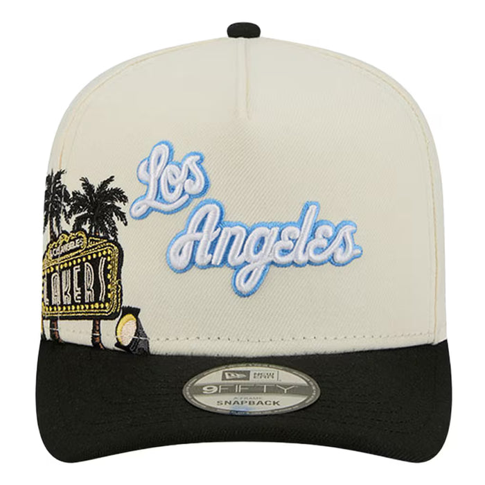 Adult Los Angeles Lakers New Era Chrome Mascot Illustrated A-Frame 9FIFTY Adjustable Snapback Hat - Men's