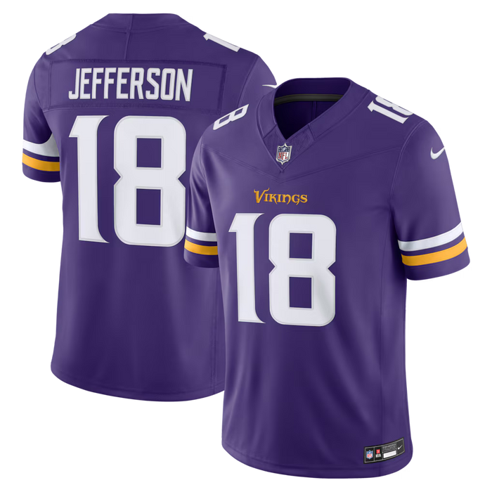 Adult Justin Jefferson Minnesota Vikings Stitched Nike Purple Vapor F.U.S.E. Limited Jersey