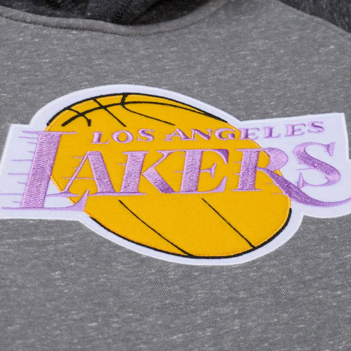 Mitchell and Ness Apparel NBA Adult Los Angeles Lakers Mitchell & Ness Gray Winning Streak Fleece Hooded Sweatshirt - Men's