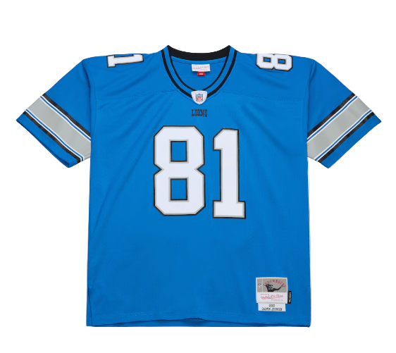 Mitchell & Ness Adult Jersey Adult Calvin Johnson Detroit Lions Blue 2007 Mitchell & Ness Throwback Jersey - Men's