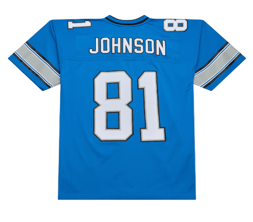 Mitchell & Ness Adult Jersey Adult Calvin Johnson Detroit Lions Blue 2007 Mitchell & Ness Throwback Jersey - Men's