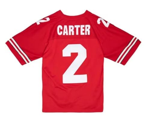 Adult Cris Carter Ohio State Buckeyes Mitchell & Ness 1986 Red Legacy Throwback Jersey - Men's