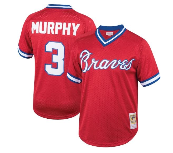 Adult Dale Murphy Atlanta Braves Mitchell & Ness Red Cooperstown Mesh Batting Practice Jersey - Men's