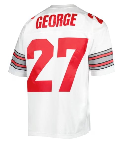 Adult Eddie George Ohio State Buckeyes Mitchell & Ness 1995 White Legacy Throwback Jersey - Men's