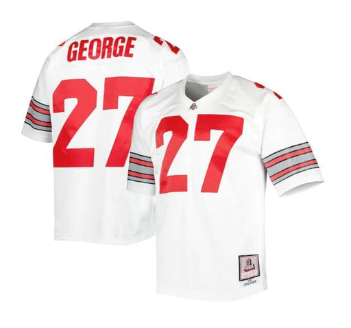 Adult Eddie George Ohio State Buckeyes Mitchell & Ness 1995 White Legacy Throwback Jersey - Men's