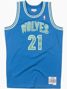 Mitchell & Ness Adult Jersey Adult Kevin Garnett Minnesota Timberwolves 1995-96 Mitchell & Ness Men's Blue Throwback Swingman Jersey - Men's