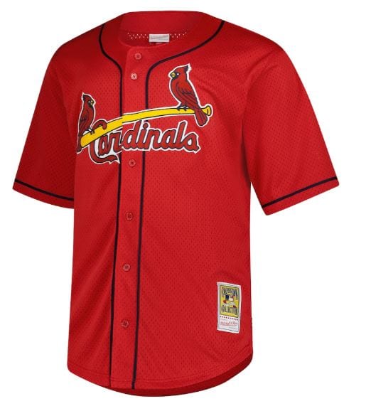 Adult Mark McGwire St. Louis Cardinals Mitchell & Ness Red Cooperstown Mesh Batting Practice Jersey - Men's