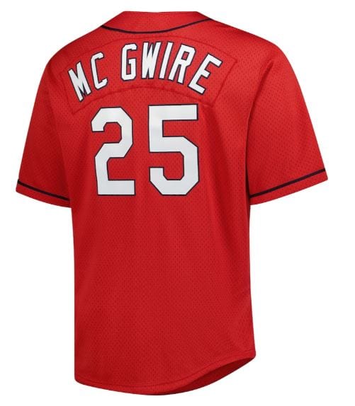 Adult Mark McGwire St. Louis Cardinals Mitchell & Ness Red Cooperstown Mesh Batting Practice Jersey - Men's