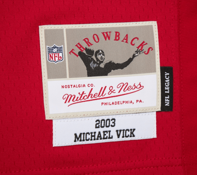 Adult Michael Vick Atlanta Falcons Mitchell & Ness 2003 Red Throwback Jersey - Men's