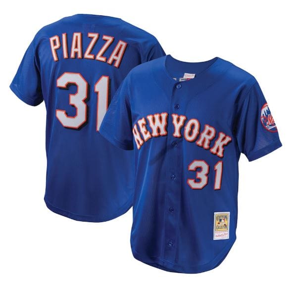 Adult Mike Piazza New York Mets Mitchell & Ness Blue Cooperstown Mesh Batting Practice Jersey - Men's