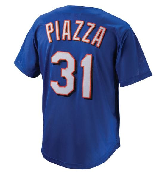 Adult Mike Piazza New York Mets Mitchell & Ness Blue Cooperstown Mesh Batting Practice Jersey - Men's
