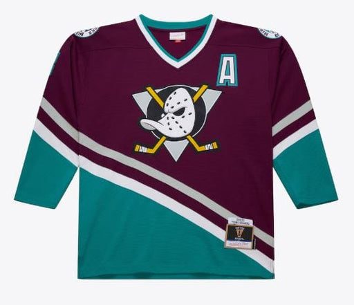 Mitchell & Ness Adult Jersey Adult Teemu Selanne Anaheim Mighty Ducks Mitchell & Ness 1996 Purple Power Play Jersey - Men's