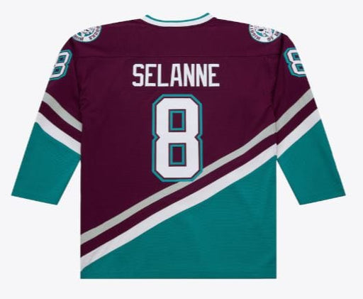 Mitchell & Ness Adult Jersey Adult Teemu Selanne Anaheim Mighty Ducks Mitchell & Ness 1996 Purple Power Play Jersey - Men's