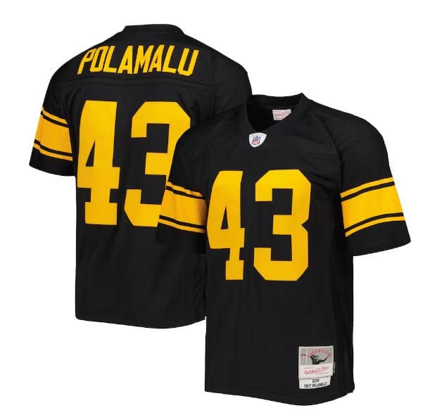 Adult Troy Polamalu Pittsburgh Steelers Mitchell & Ness NFL 2008 Black Alternate Throwback Jersey - Men's