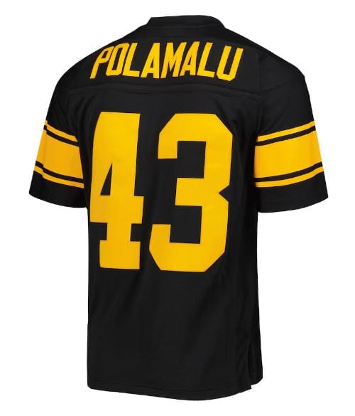 Adult Troy Polamalu Pittsburgh Steelers Mitchell & Ness NFL 2008 Black Alternate Throwback Jersey - Men's