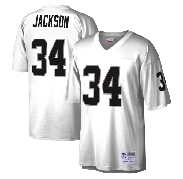 Mitchell & Ness Adult Jersey Bo Jackson Los Angeles Raiders Mitchell & Ness NFL White Throwback Jersey - Men's