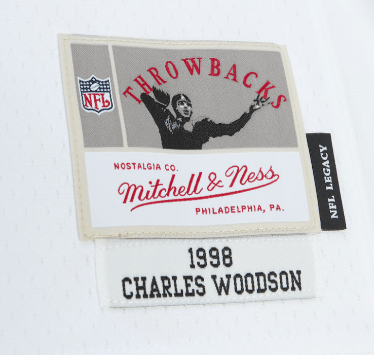 Mitchell & Ness Adult Jersey Charles Woodson Oakland Raiders Mitchell & Ness NFL White Throwback Jersey - Men's