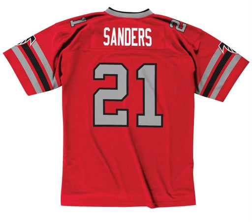1992 Mitchell And Ness Atlanta Falcons No21 Deion Sanders Red Throwback Stitched NFL Jersey