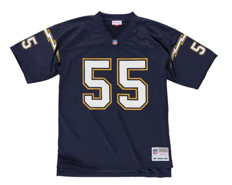 Junior Seau San Diego LA Chargers Superbowl Mitchell & Ness Throwback  Jersey 52