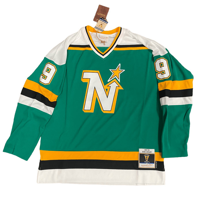 Men s Mike Modano Minnesota North Stars Mitchell Ness 1989 Green Jer