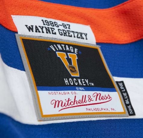 Mitchell & Ness Blue Line Wayne Gretzky Edmonton Oilers 1986 Jersey S