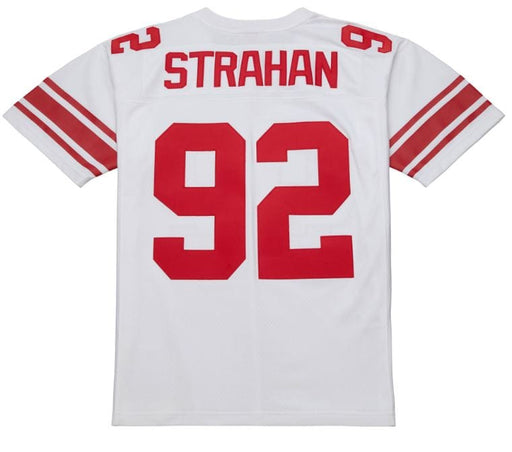 Michael Strahan New York Giants Mitchell & Ness 2007 White Throwback Jersey - Men's