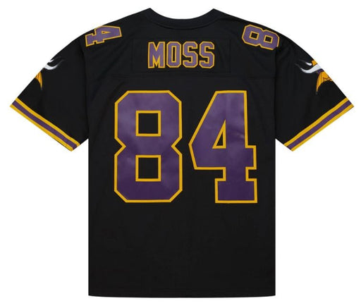 Mitchell & Ness Adult Jersey Randy Moss Minnesota Vikings Mitchell & Ness NFL Black Tonal Throwback Jersey
