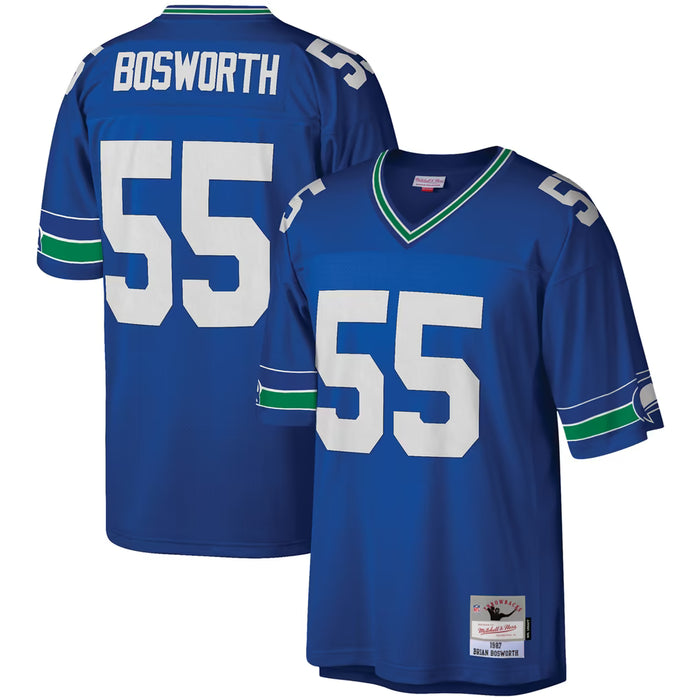 Mitchell & Ness Adult Jersey Seattle Seahawks Brian Bosworth Mitchell & Ness Royal Legacy Replica Jersey-Men's