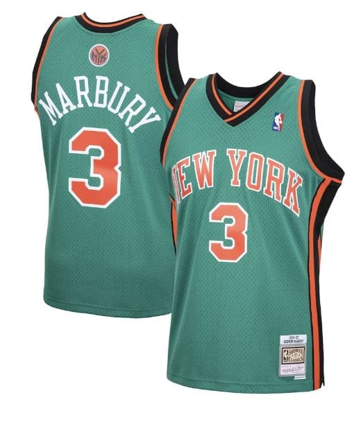 Mitchell & Ness Adult Jersey Stephon Marbury New York Knicks Mitchell & Ness Green Throwback Swingman Jersey - Men's