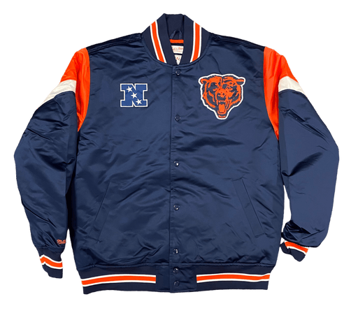 Mitchell & Ness Jacket Chicago Bears Mitchell & Ness Navy Heavyweight Satin Jacket - Men's